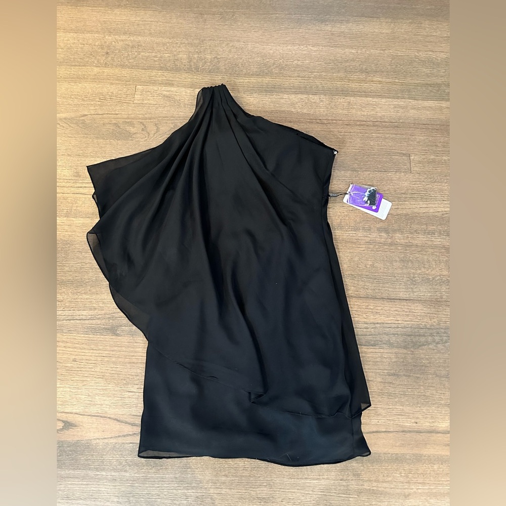 NEW JJ's House Sheath/ Column One Shoulder Knee-Length Chiffon Dress-Size 8 - Picture 6 of 15